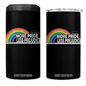 More Pride Less Prejudice 4 in 1 Can Cooler Tumbler Pride Month LGBTQ TS14 One Size: 16 oz Black Print Your Wear