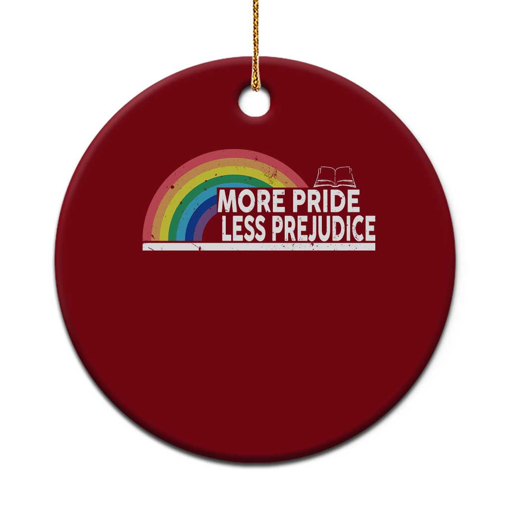 More Pride Less Prejudice Ceramic Ornament Pride Month LGBTQ TS14 1pc Red Print Your Wear