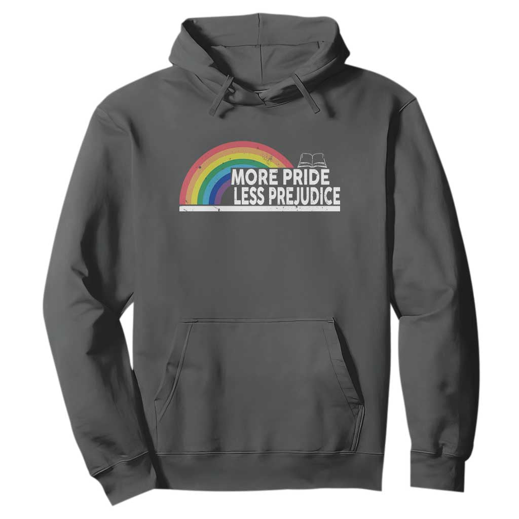 More Pride Less Prejudice Hoodie Pride Month LGBTQ TS14 Dark Heather Print Your Wear