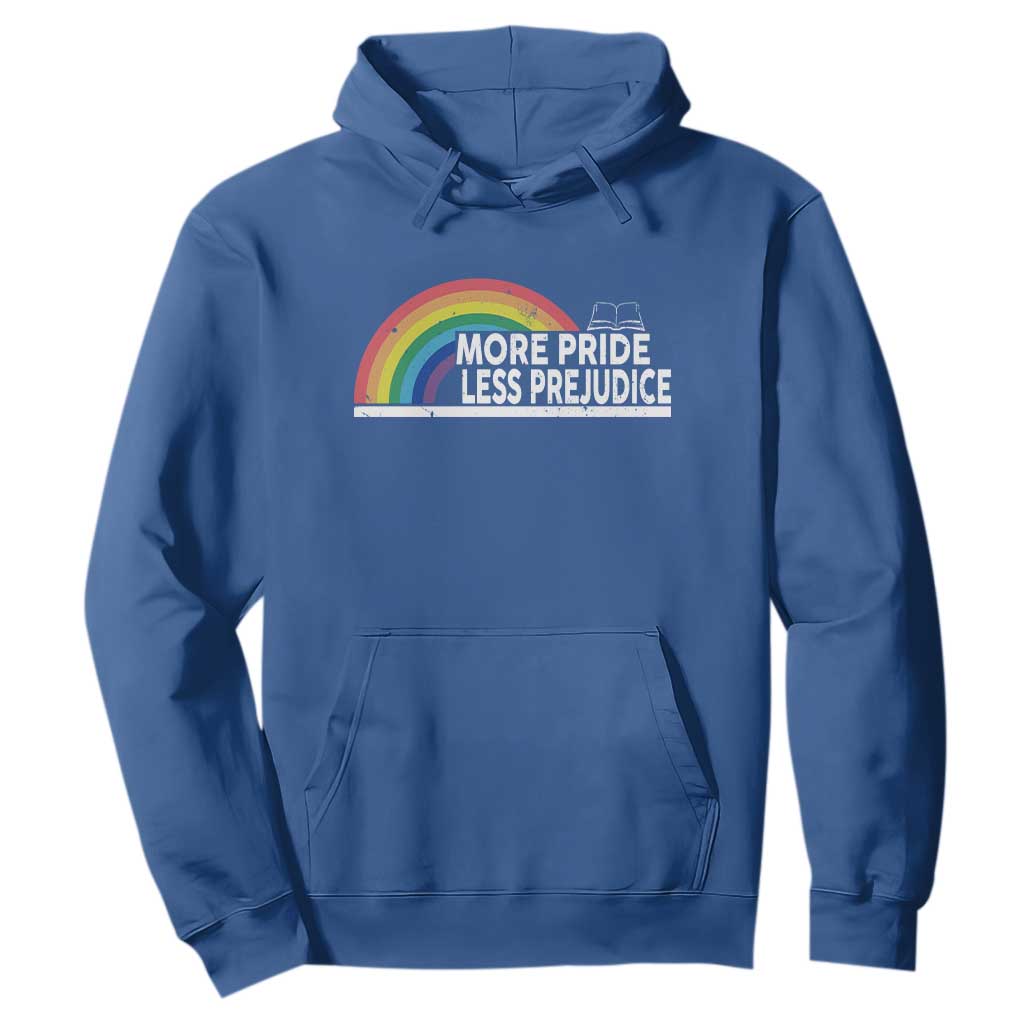 More Pride Less Prejudice Hoodie Pride Month LGBTQ TS14 Royal Blue Print Your Wear