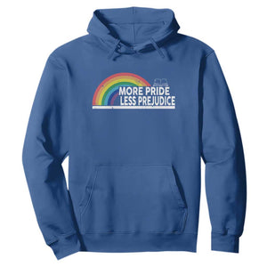 More Pride Less Prejudice Hoodie Pride Month LGBTQ TS14 Royal Blue Print Your Wear