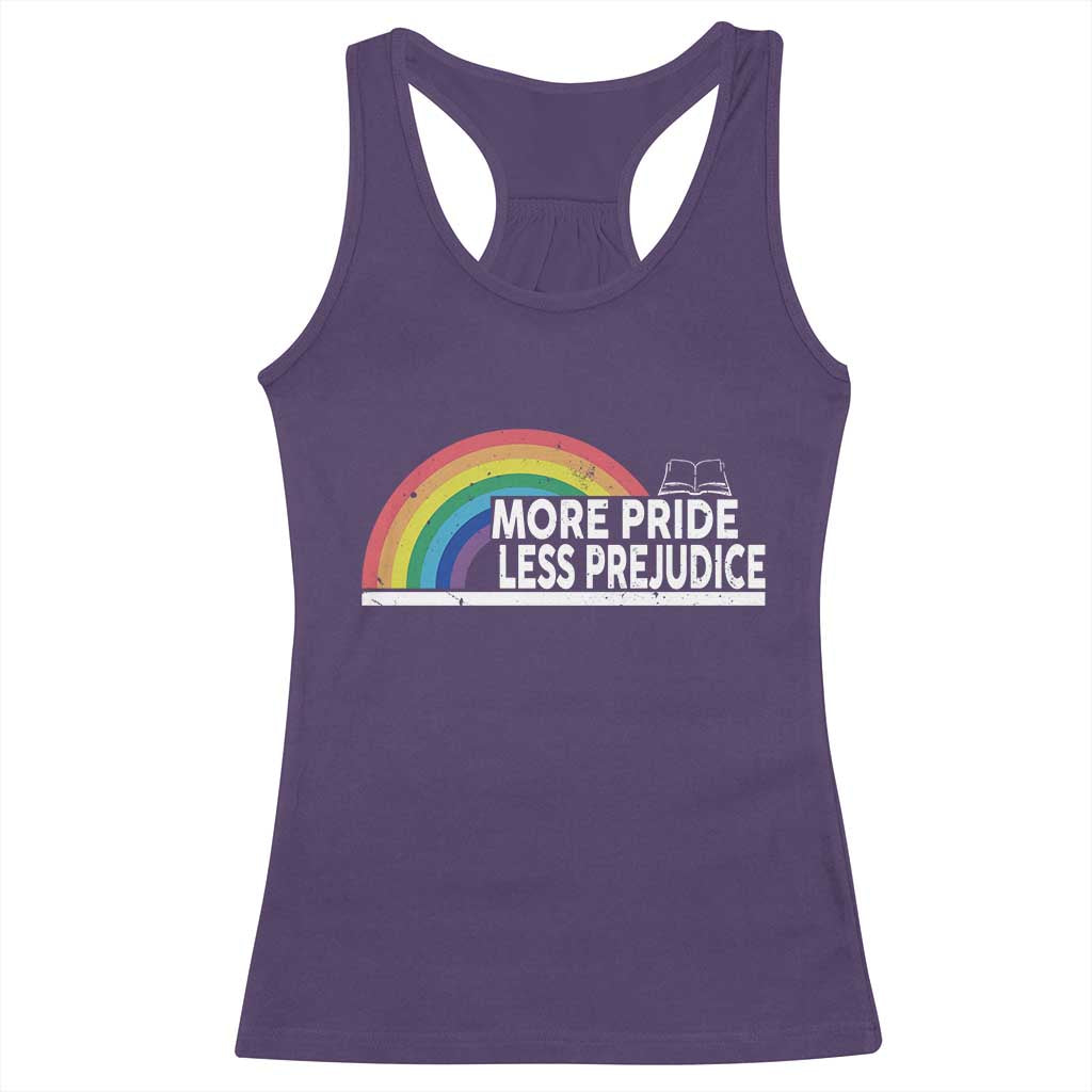 More Pride Less Prejudice Racerback Tank Top Pride Month LGBTQ TS14 Purple Print Your Wear