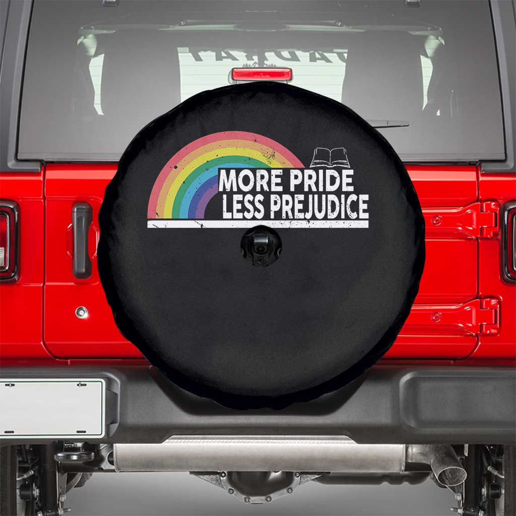 More Pride Less Prejudice Spare Tire Cover Pride Month LGBTQ TS14 Black Print Your Wear