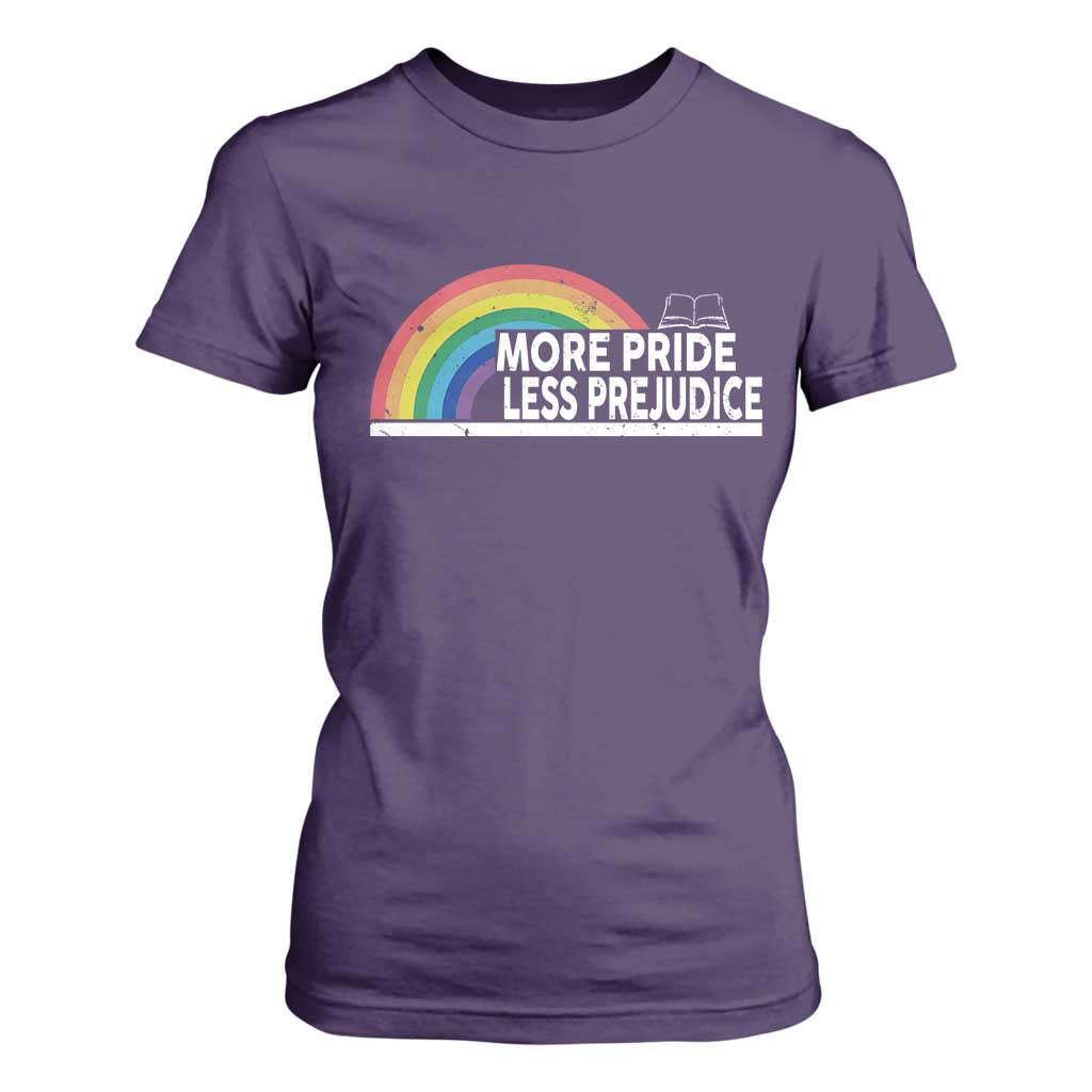 More Pride Less Prejudice T Shirt For Women Pride Month LGBTQ TS14 Purple Print Your Wear