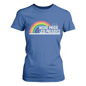 More Pride Less Prejudice T Shirt For Women Pride Month LGBTQ TS14 Royal Blue Print Your Wear