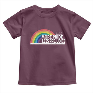 More Pride Less Prejudice Toddler T Shirt Pride Month LGBTQ TS14 Maroon Print Your Wear