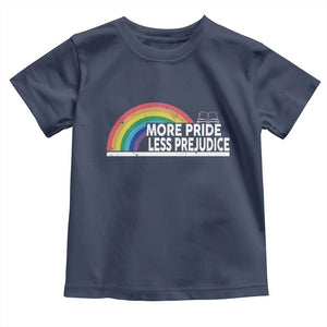 More Pride Less Prejudice Toddler T Shirt Pride Month LGBTQ TS14 Navy Print Your Wear