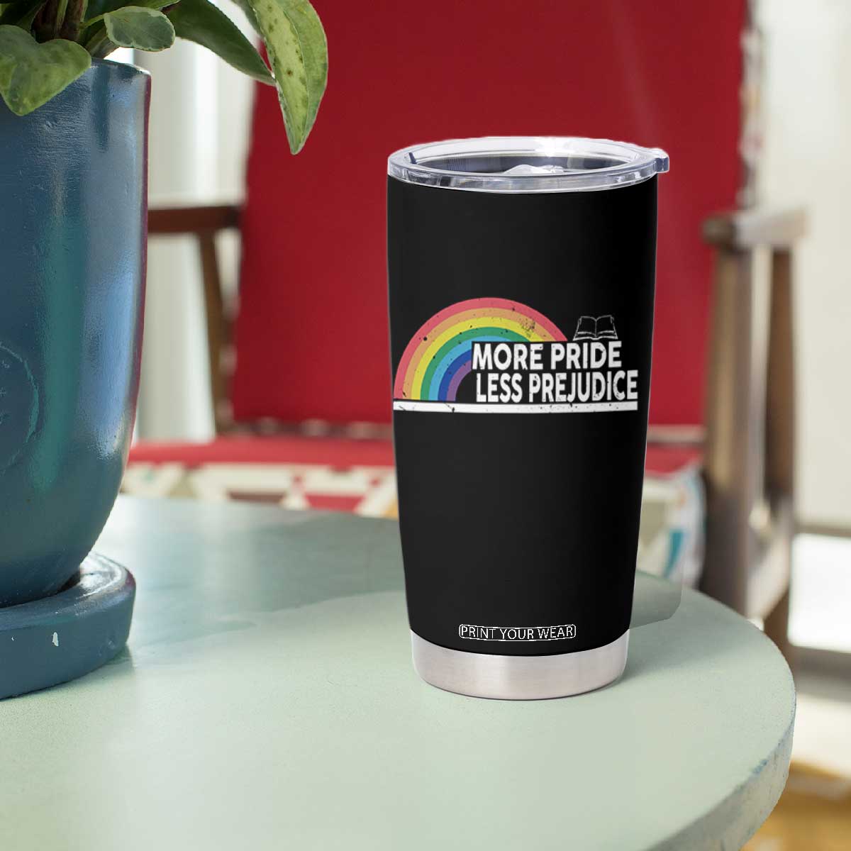 More Pride Less Prejudice Tumbler Cup Pride Month LGBTQ TS14 Print Your Wear