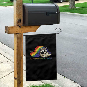 More Pride Less Prejudice Garden Flag LGBT Raccoon Book Lover TS14 Print Your Wear