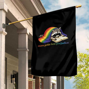 More Pride Less Prejudice Garden Flag LGBT Raccoon Book Lover TS14 Print Your Wear