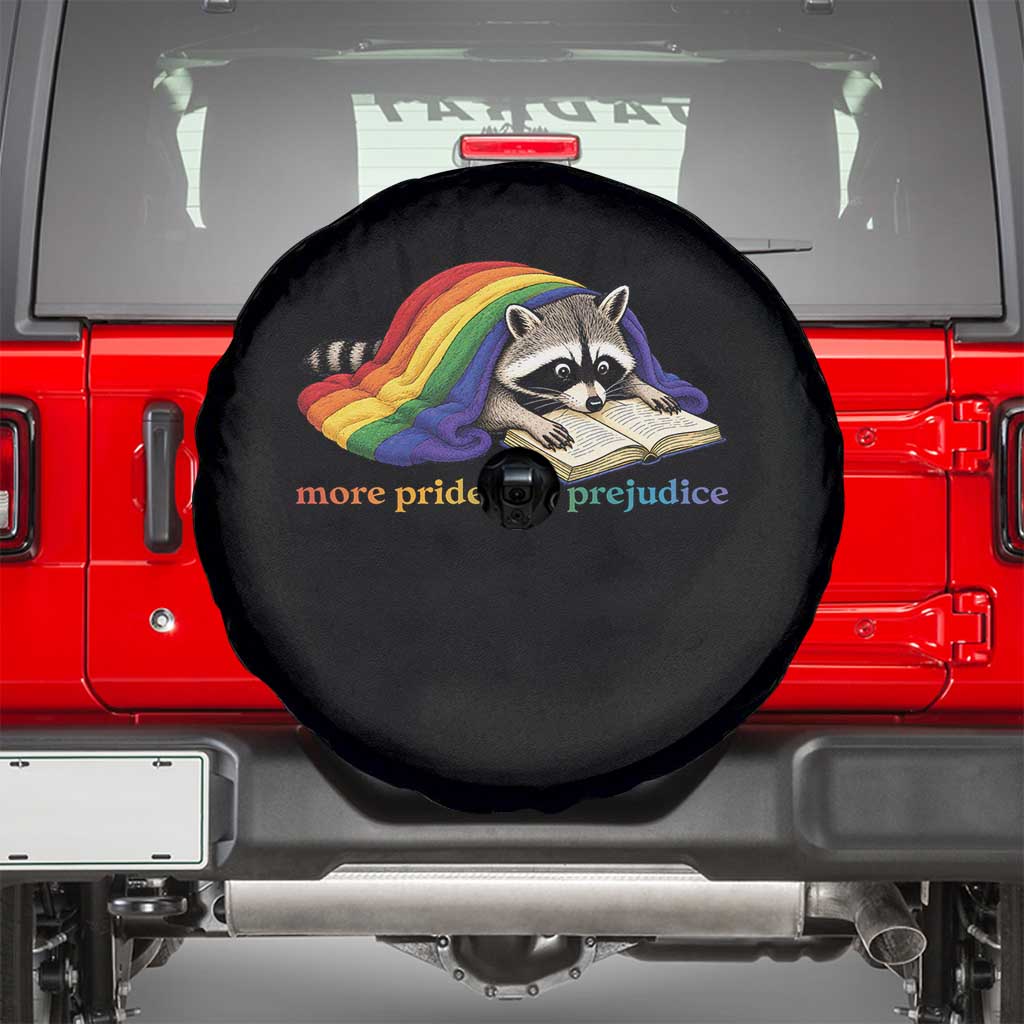 More Pride Less Prejudice Spare Tire Cover LGBT Raccoon Book Lover TS14 Black Print Your Wear