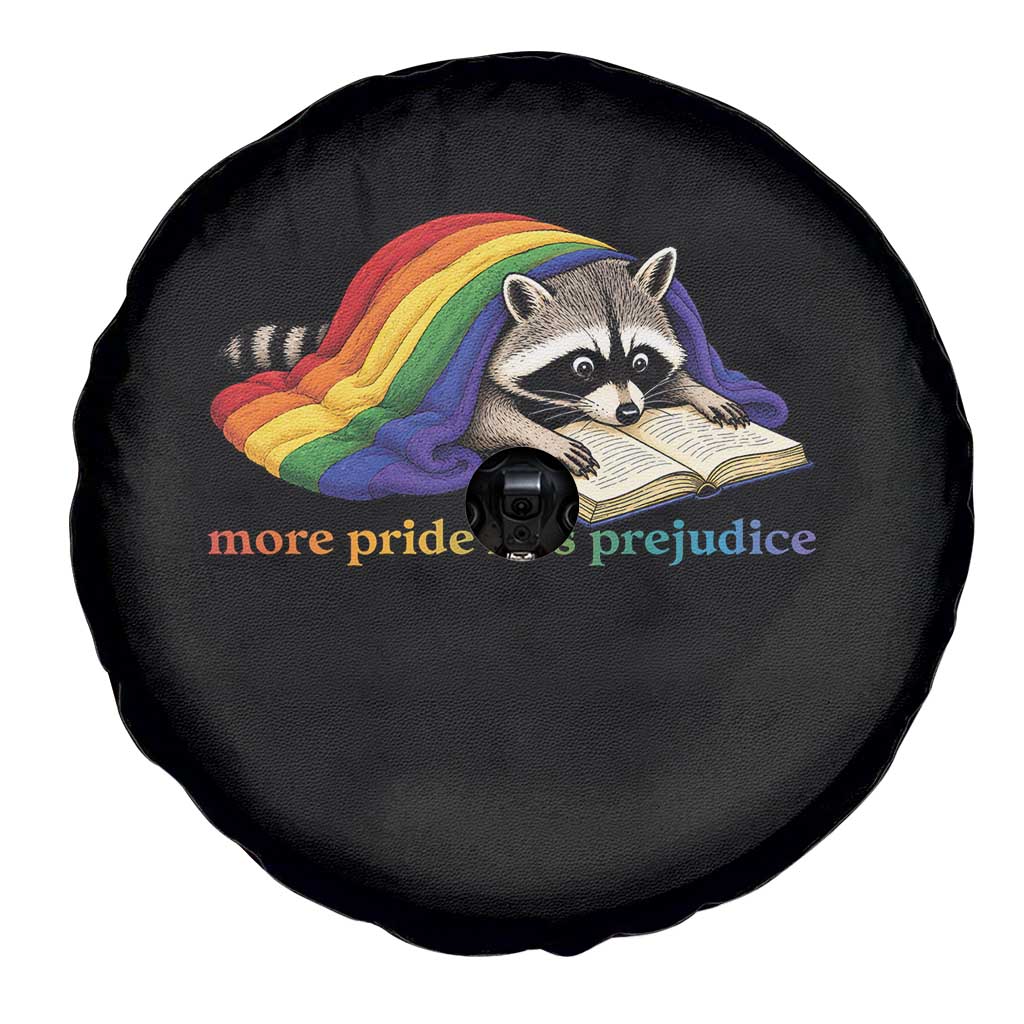 More Pride Less Prejudice Spare Tire Cover LGBT Raccoon Book Lover TS14 Print Your Wear
