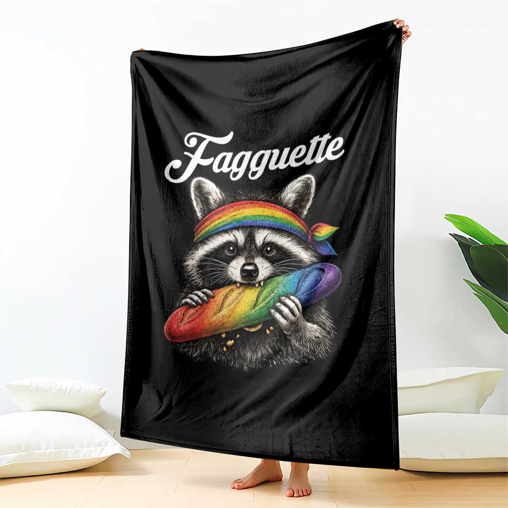 Faguette LGBTQ Throw Blanket Funny Pride Raccoon Rainbow TS14 Print Your Wear