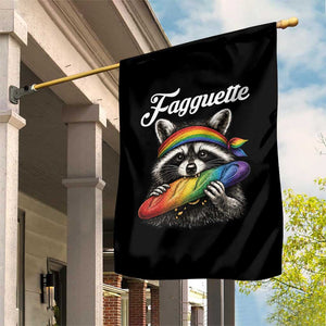 Faguette LGBTQ Garden Flag Funny Pride Raccoon Rainbow TS14 Print Your Wear