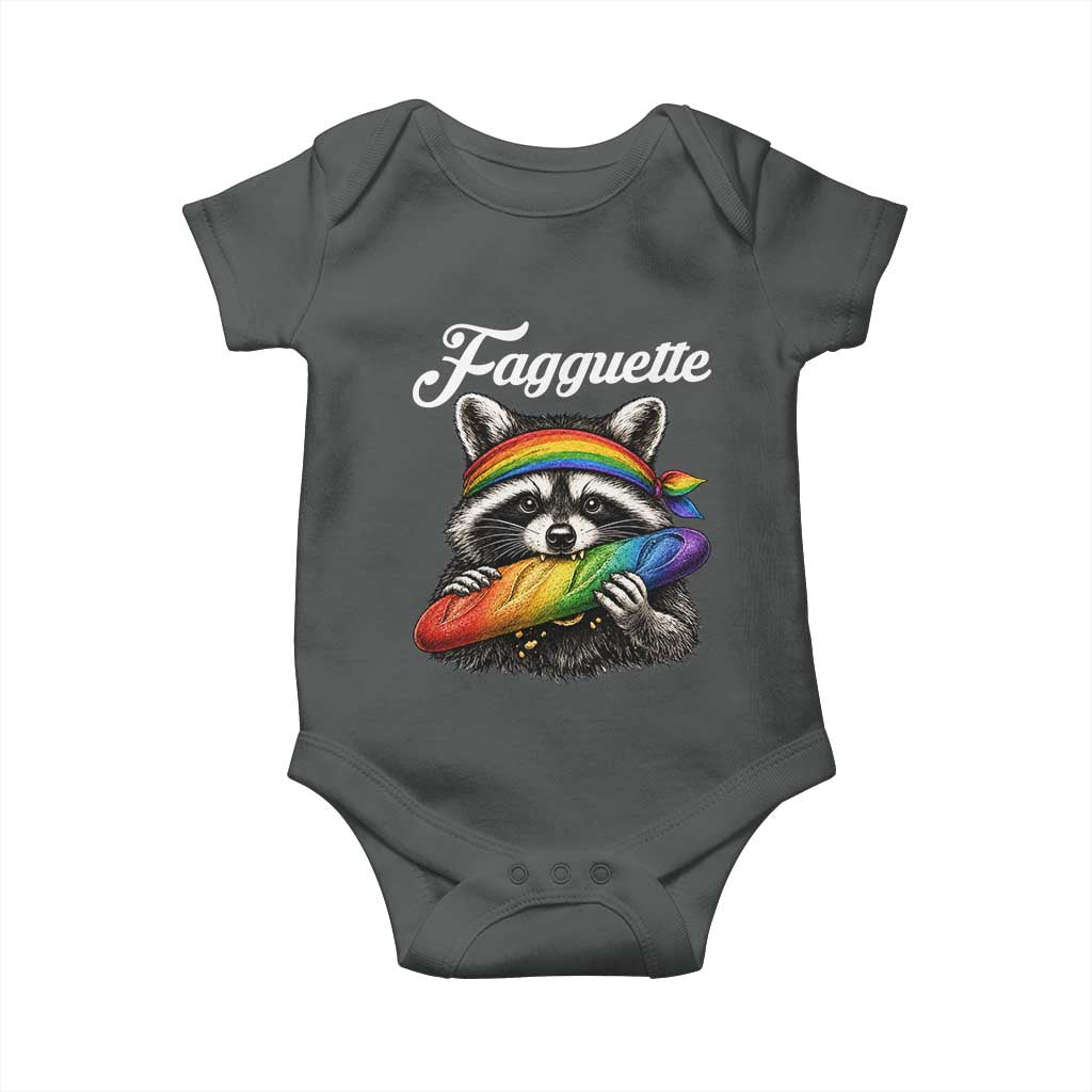 Faguette LGBTQ Baby Onesie Funny Pride Raccoon Rainbow