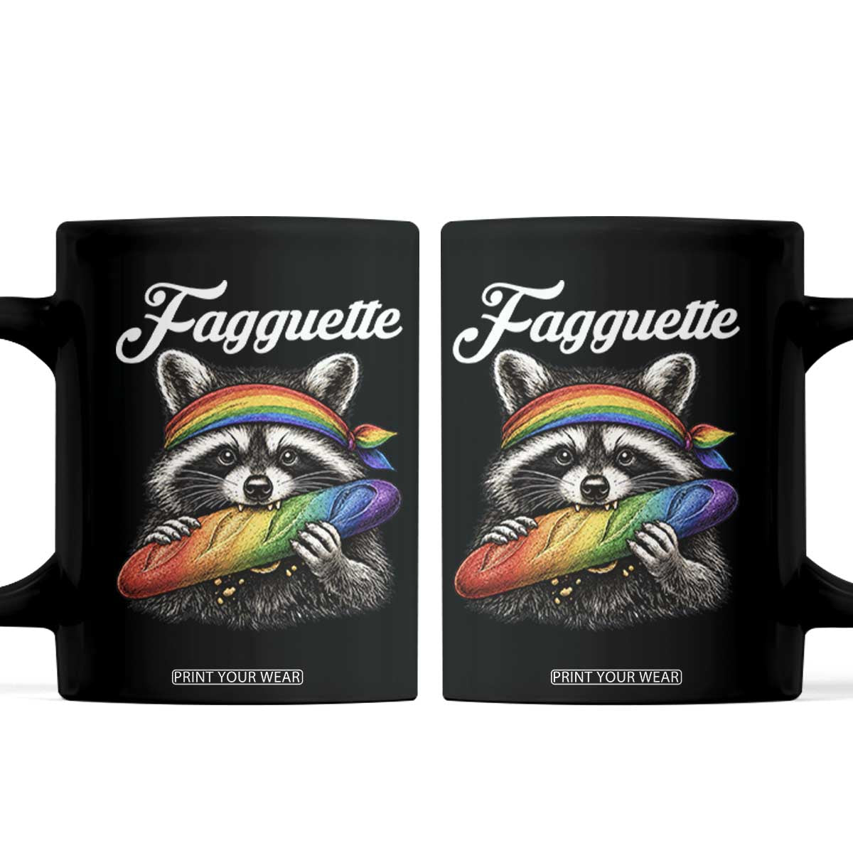 Faguette LGBTQ Coffee Mug Funny Pride Raccoon Rainbow