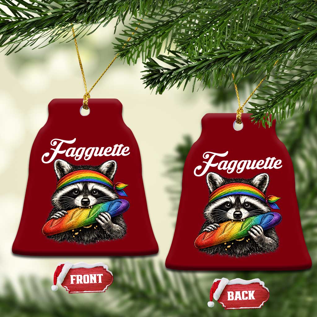 Faguette LGBTQ Ceramic Ornament Funny Pride Raccoon Rainbow