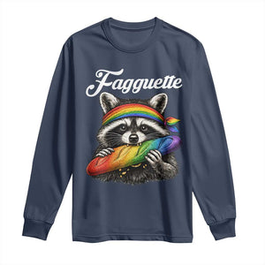 Faguette LGBTQ Long Sleeve Shirt Funny Pride Raccoon Rainbow TS14 Navy Print Your Wear