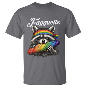 Faguette LGBTQ T Shirt Funny Pride Raccoon Rainbow TS14 Charcoal Print Your Wear