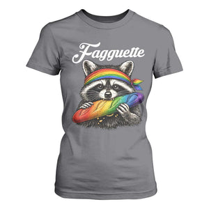 Faguette LGBTQ T Shirt For Women Funny Pride Raccoon Rainbow TS14 Charcoal Print Your Wear