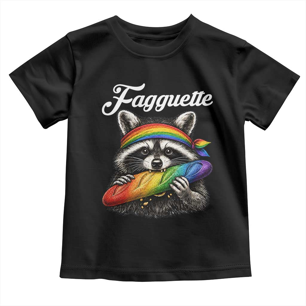Faguette LGBTQ Toddler T Shirt Funny Pride Raccoon Rainbow TS14 Black Print Your Wear