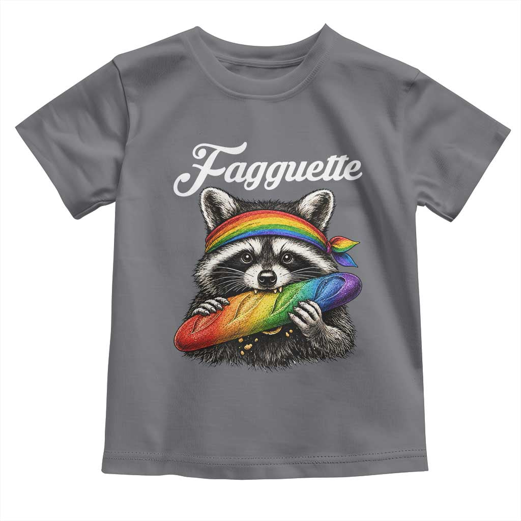 Faguette LGBTQ Toddler T Shirt Funny Pride Raccoon Rainbow TS14 Charcoal Print Your Wear