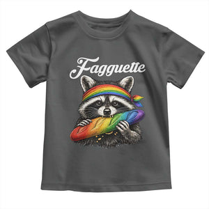 Faguette LGBTQ Toddler T Shirt Funny Pride Raccoon Rainbow TS14 Dark Heather Print Your Wear