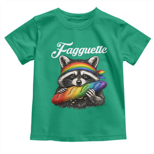 Faguette LGBTQ Toddler T Shirt Funny Pride Raccoon Rainbow TS14 Irish Green Print Your Wear