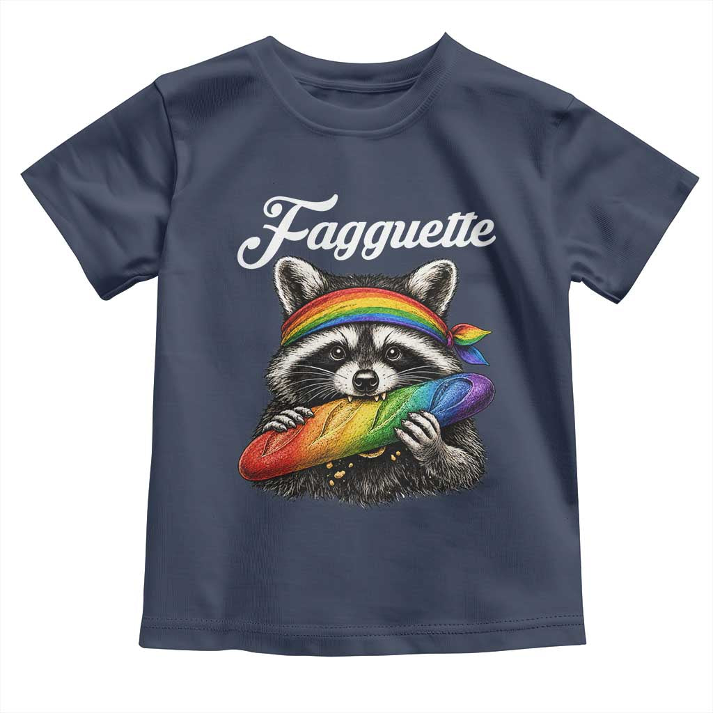 Faguette LGBTQ Toddler T Shirt Funny Pride Raccoon Rainbow TS14 Navy Print Your Wear