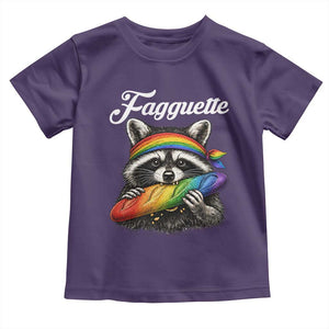Faguette LGBTQ Toddler T Shirt Funny Pride Raccoon Rainbow TS14 Purple Print Your Wear