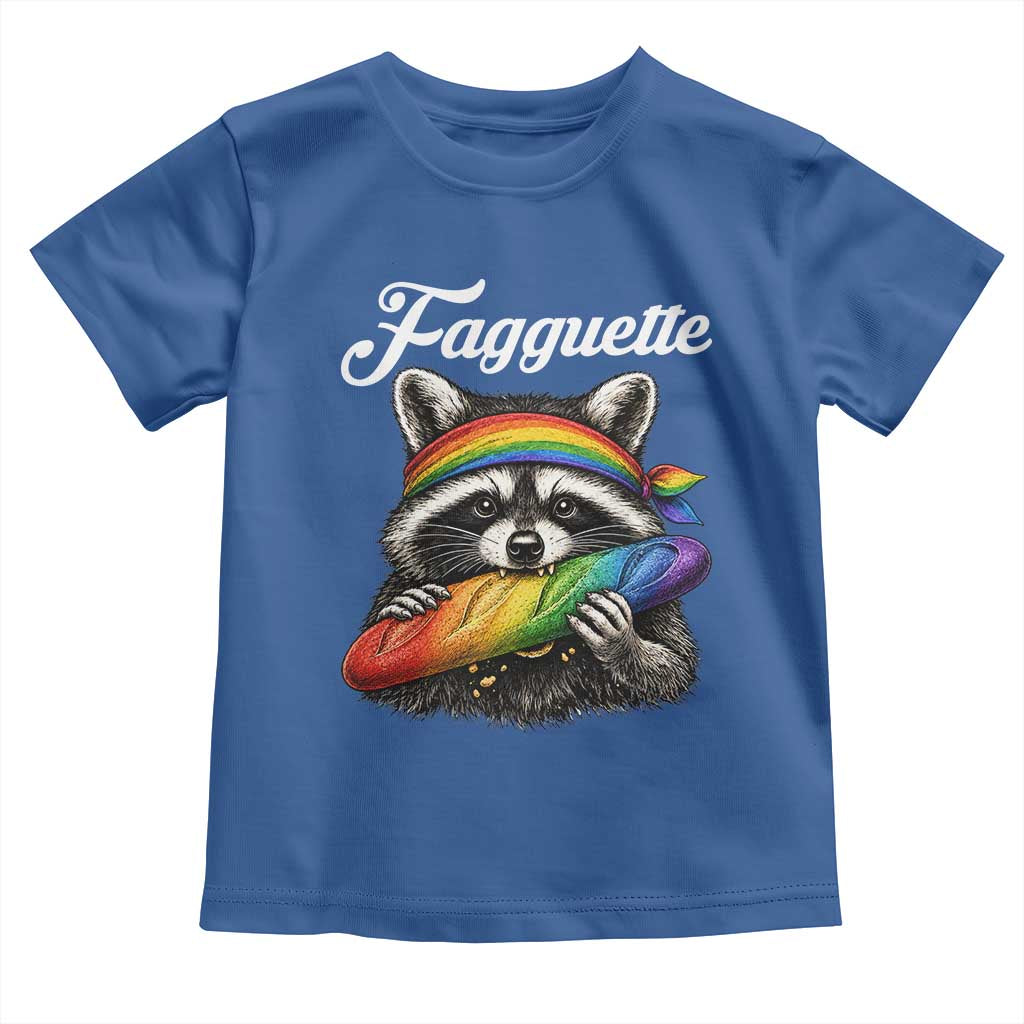 Faguette LGBTQ Toddler T Shirt Funny Pride Raccoon Rainbow TS14 Royal Blue Print Your Wear