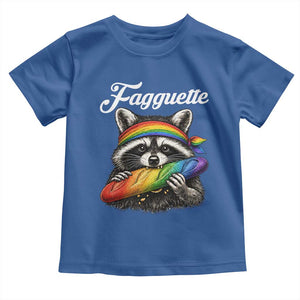 Faguette LGBTQ Toddler T Shirt Funny Pride Raccoon Rainbow TS14 Royal Blue Print Your Wear