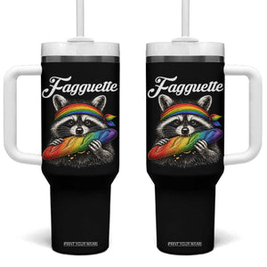 Faguette LGBTQ Tumbler With Handle Funny Pride Raccoon Rainbow