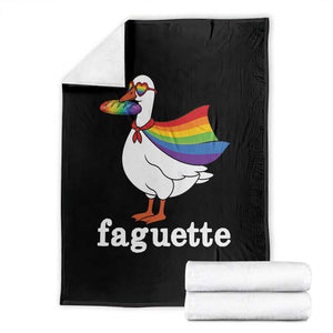 Faguette LGBTQ Throw Blanket Funny Pride Goose Rainbow