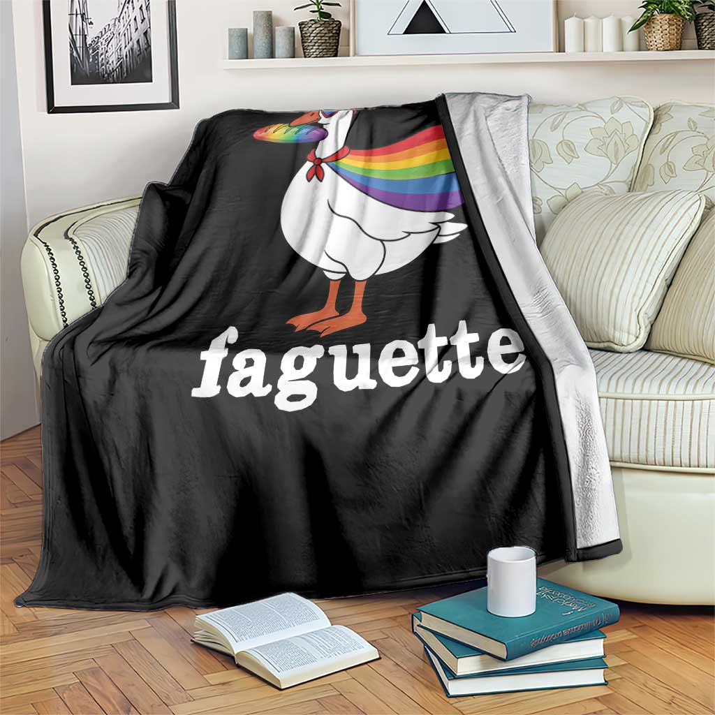 Faguette LGBTQ Throw Blanket Funny Pride Goose Rainbow