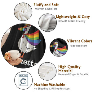 Faguette LGBTQ Throw Blanket Funny Pride Goose Rainbow