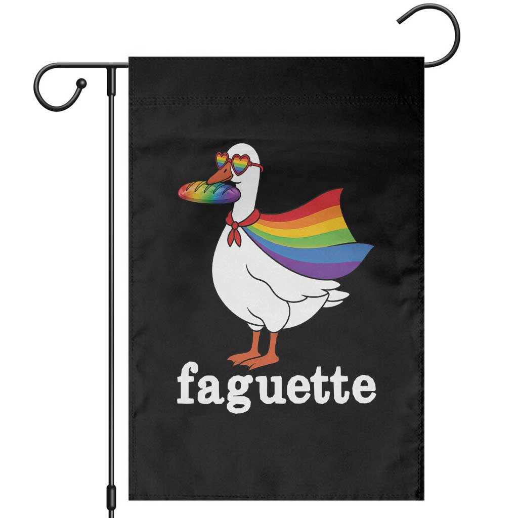 Faguette LGBTQ Garden Flag Funny Pride Goose Rainbow TS14 Black Print Your Wear