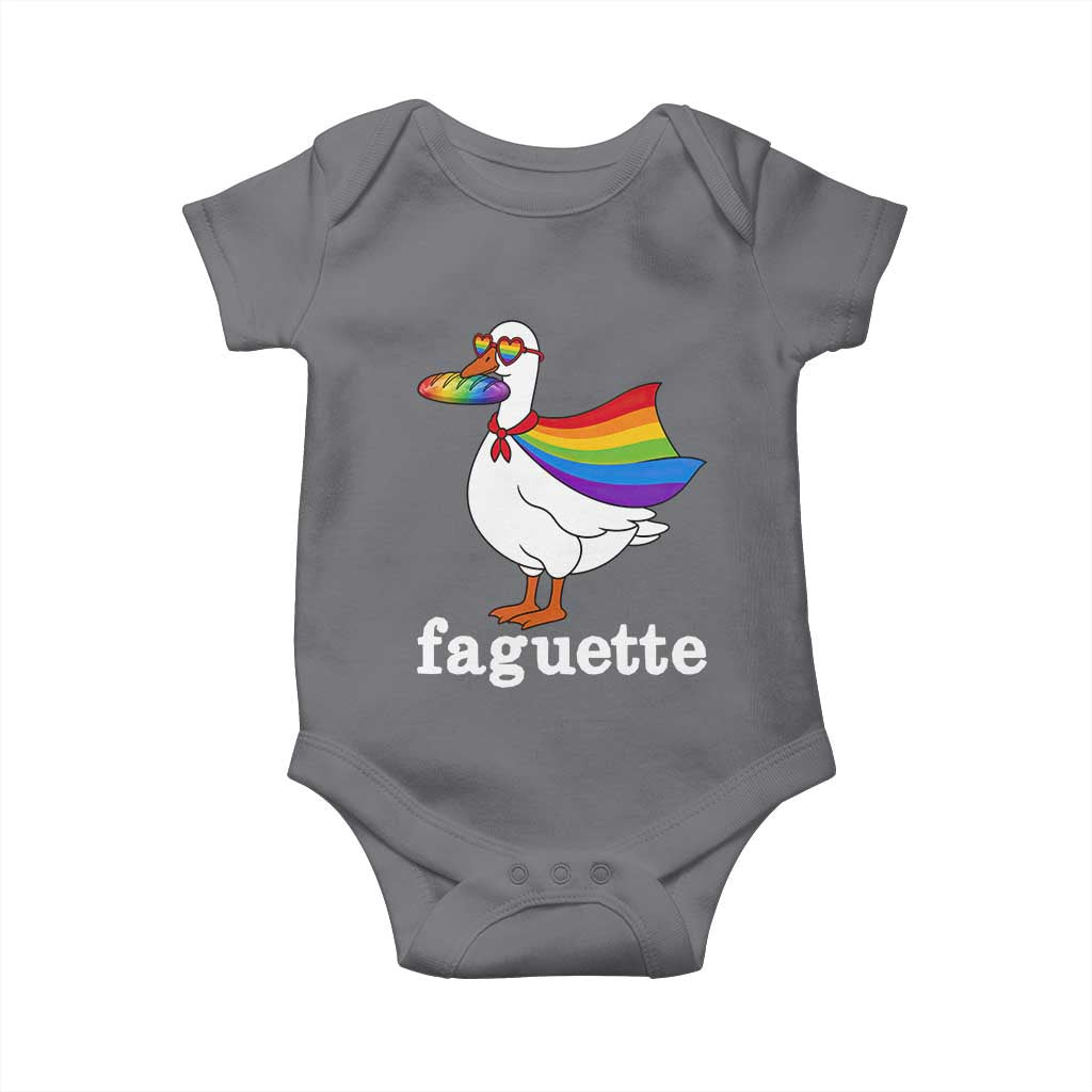 Faguette LGBTQ Baby Onesie Funny Pride Goose Rainbow TS14 Charcoal Print Your Wear