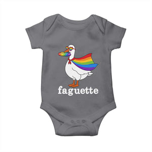 Faguette LGBTQ Baby Onesie Funny Pride Goose Rainbow TS14 Charcoal Print Your Wear