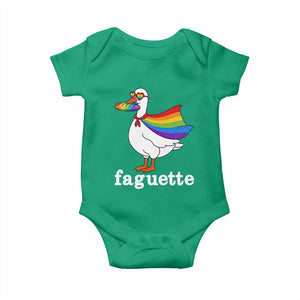 Faguette LGBTQ Baby Onesie Funny Pride Goose Rainbow TS14 Irish Green Print Your Wear