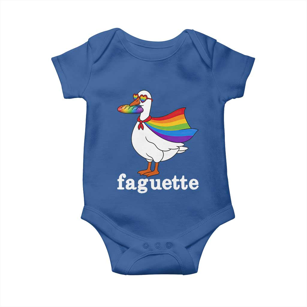 Faguette LGBTQ Baby Onesie Funny Pride Goose Rainbow TS14 Royal Blue Print Your Wear