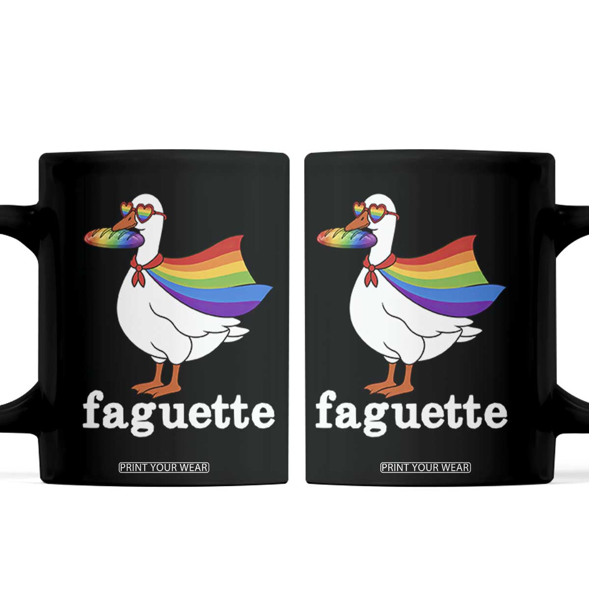 Faguette LGBTQ Coffee Mug Funny Pride Goose Rainbow