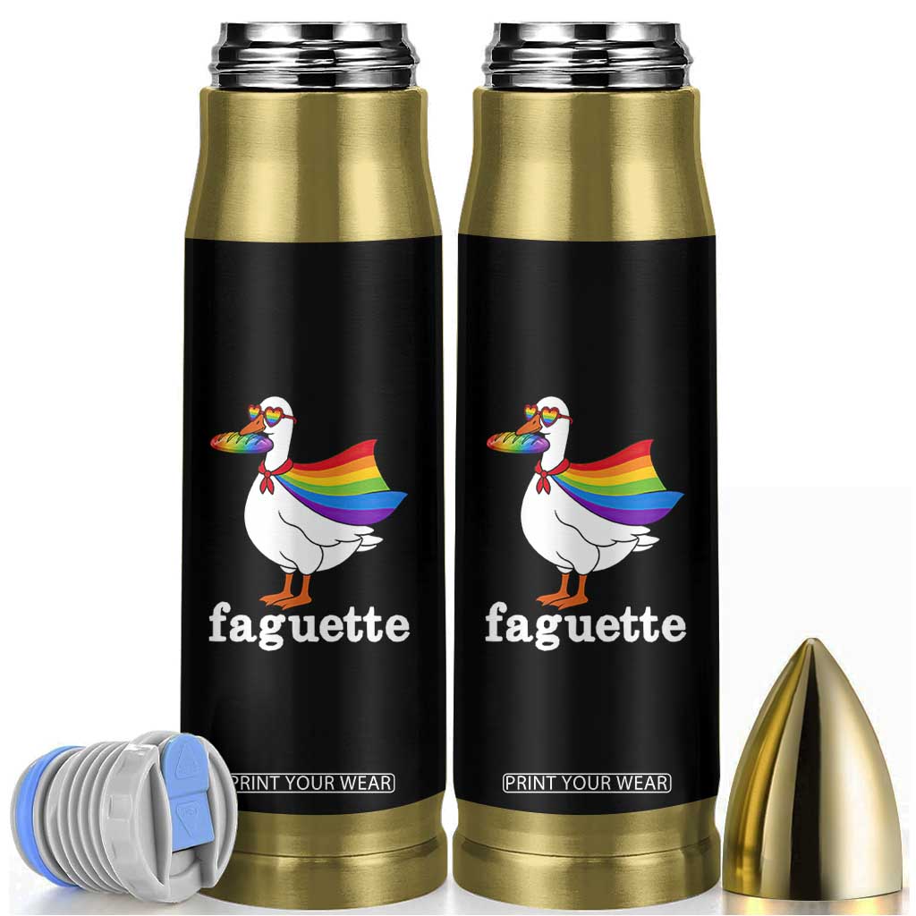 Faguette LGBTQ Bullet Tumbler Funny Pride Goose Rainbow TS14 Black Print Your Wear