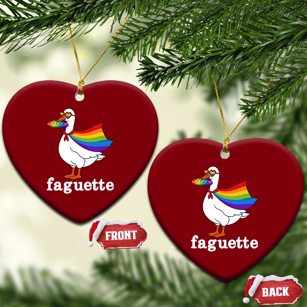 Faguette LGBTQ Ceramic Ornament Funny Pride Goose Rainbow TS14 Print Your Wear