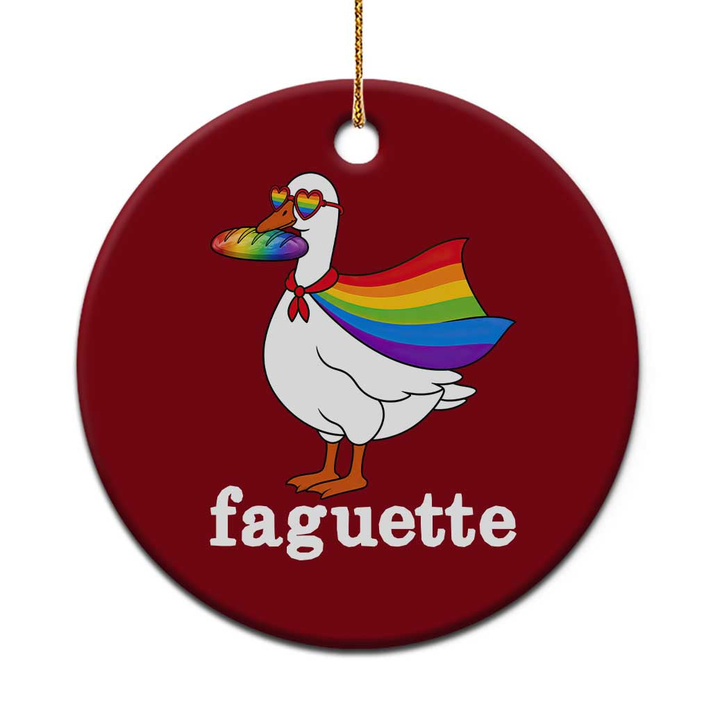 Faguette LGBTQ Ceramic Ornament Funny Pride Goose Rainbow TS14 1pc Red Print Your Wear