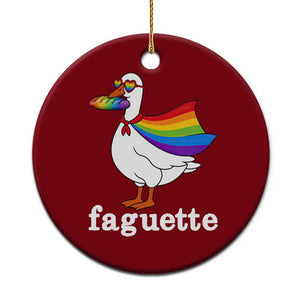 Faguette LGBTQ Ceramic Ornament Funny Pride Goose Rainbow TS14 1pc Red Print Your Wear