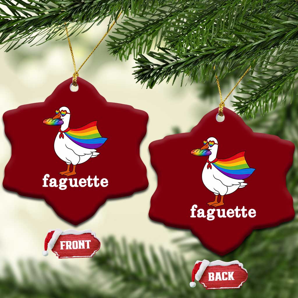 Faguette LGBTQ Ceramic Ornament Funny Pride Goose Rainbow TS14 Print Your Wear