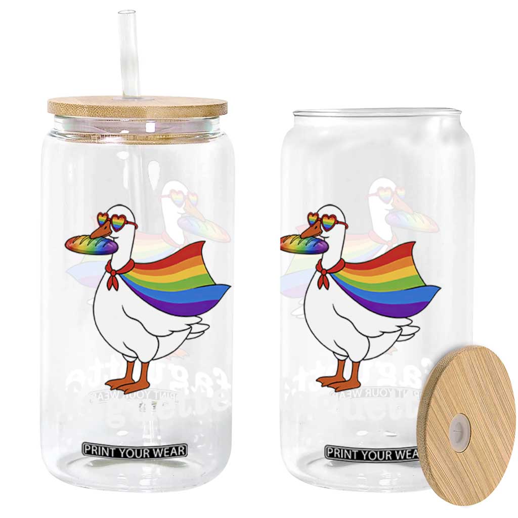 Faguette LGBTQ Glass Can Funny Pride Goose Rainbow