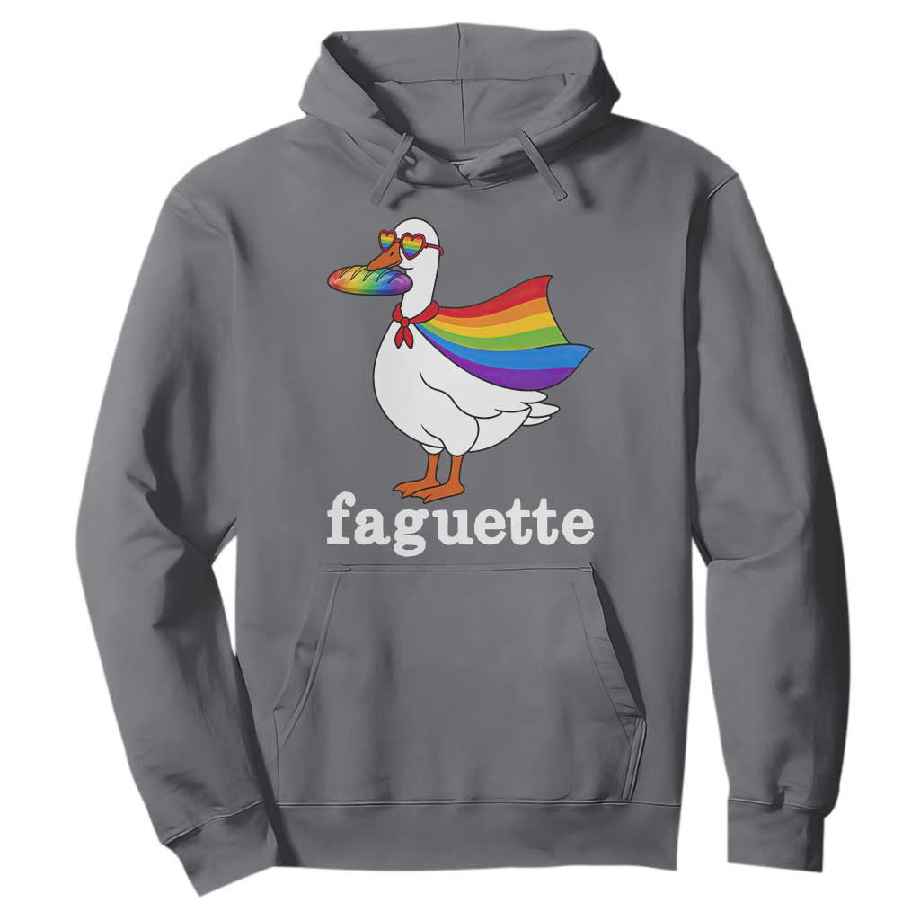 Faguette LGBTQ Hoodie Funny Pride Goose Rainbow TS14 Charcoal Print Your Wear