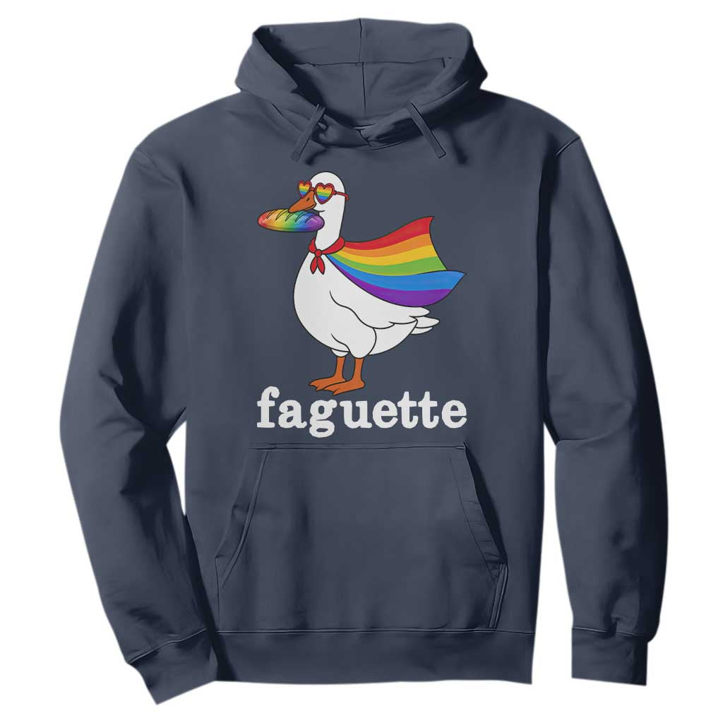 Faguette LGBTQ Hoodie Funny Pride Goose Rainbow TS14 Navy Print Your Wear
